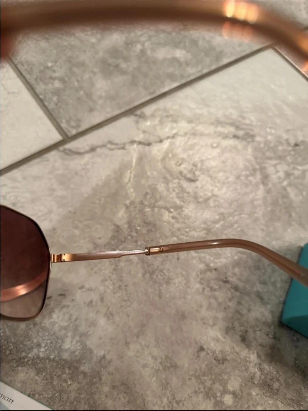 Tiffany & Co. Turquoise Case with Rose Gold Frame Sunglasses